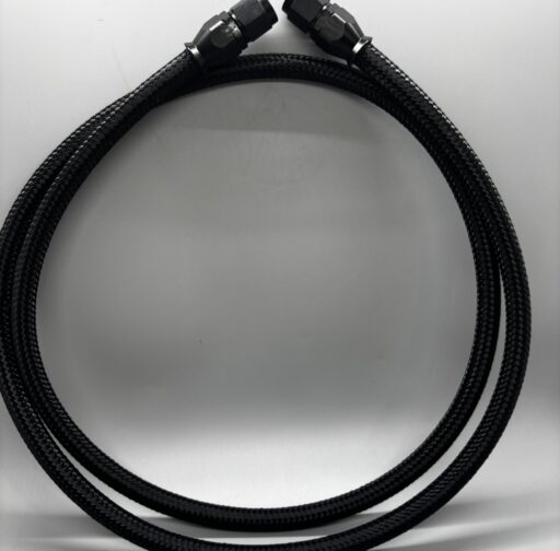 6 AN x 5ft black hose with straight fittings
