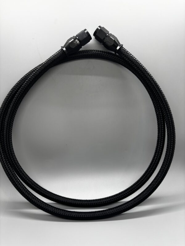 6 AN x 5ft black hose with straight fittings