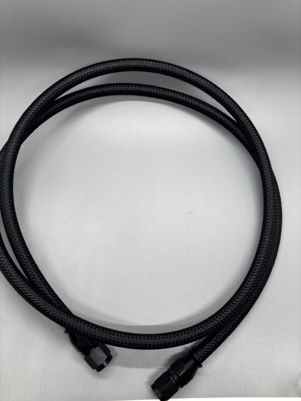 6 AN x 5ft black hose with straight fittings - Image 3