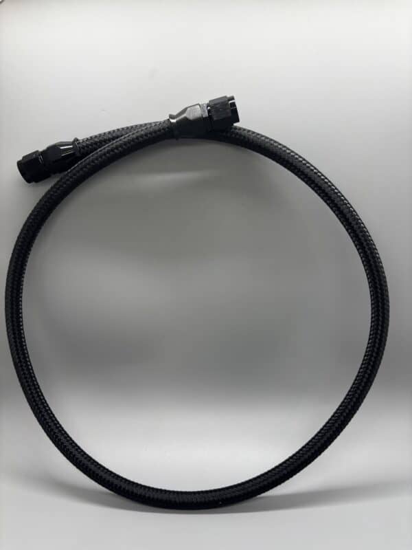 3ft black hose with straight fittings for performance applications from Willpowered Performance.